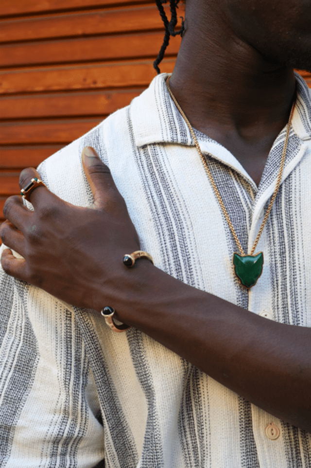 Pendentif panthère malachite - AKIN