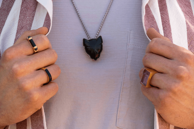 Pendentif panthère onyx - AKIN
