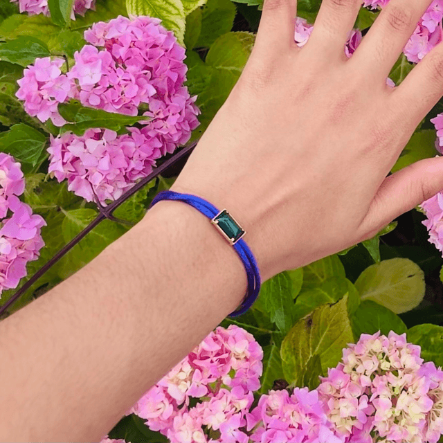Bracelet cordon pain de sucre malachite - MOÏ 