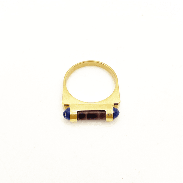 Bague œil de tigre/azurite - OLY