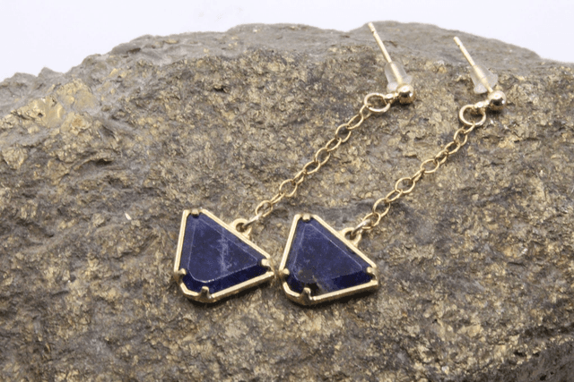 Boucles d&#039;oreilles pendantes sodalite - JELANI 