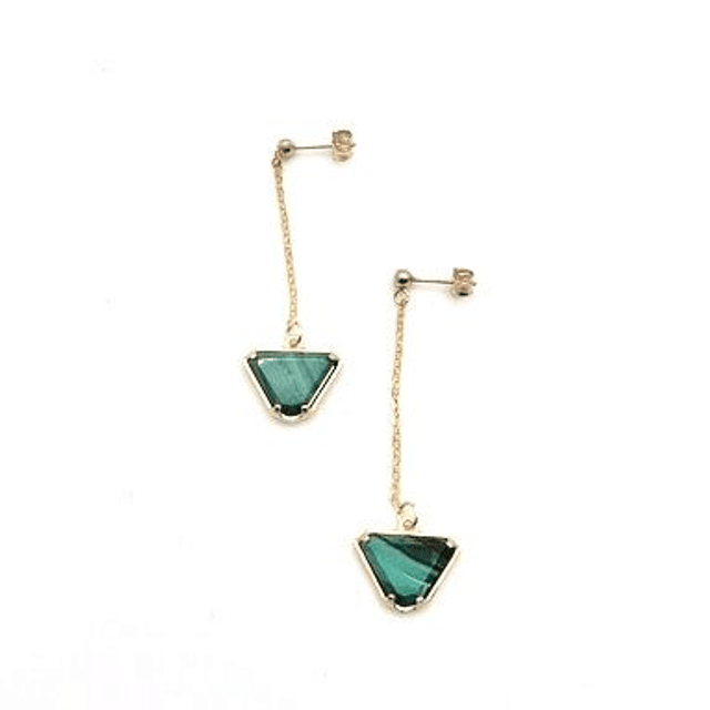 Boucles d&#039;oreilles pendantes malachite - JELANI   